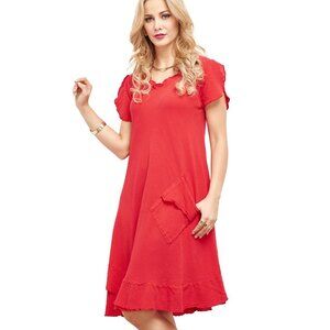NEW OMG Dress - Gorgeous 100% Cotton size 12-14 Color Red